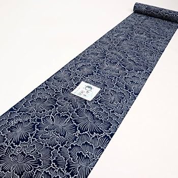 しつけ付　未使用品　幻の籠染　両面染　浴衣　竺仙　反物　本染　型染　長板 しつけ付 未使用品 幻の籠染 両面染 浴衣 竺仙 反物 本染 型染