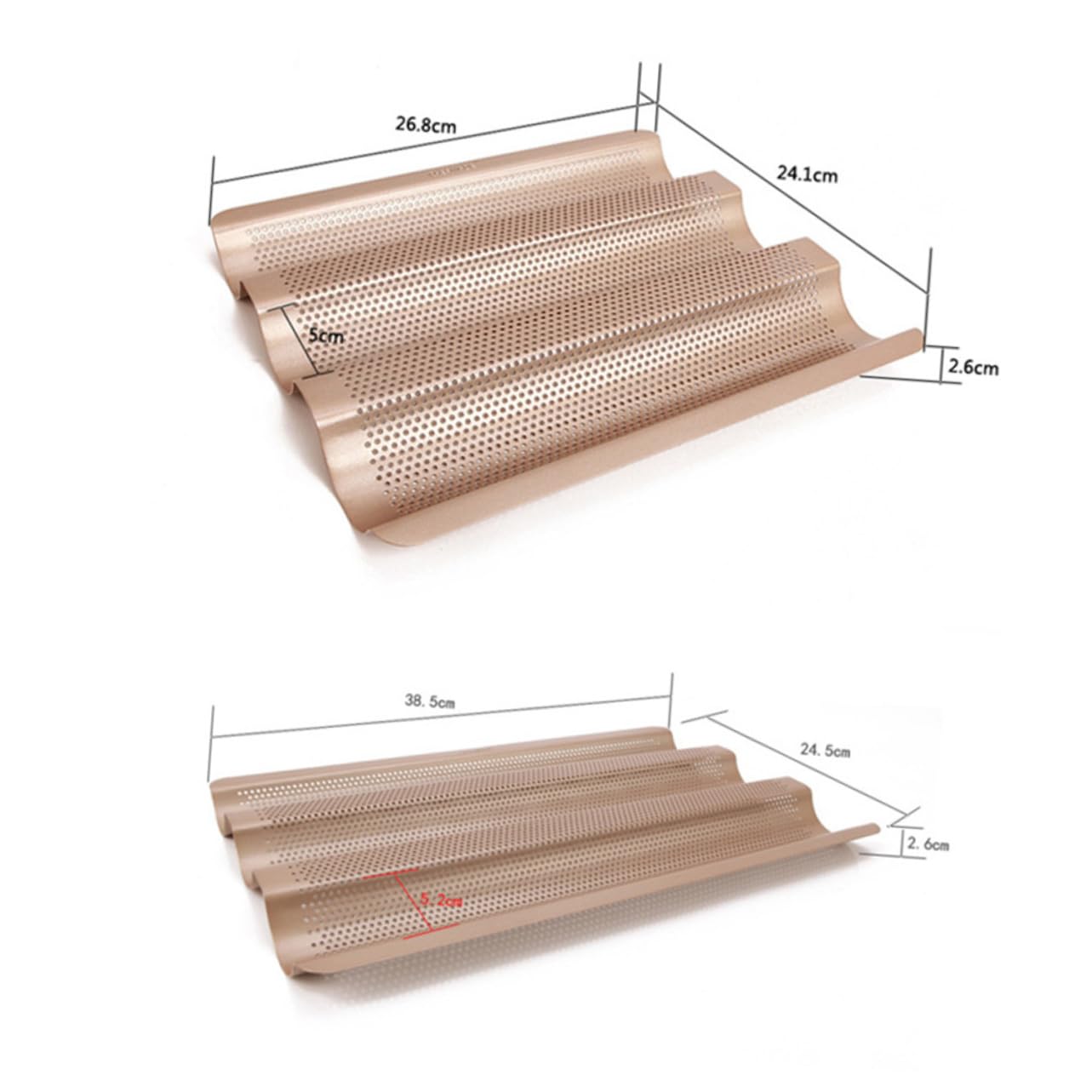 KICHOUSE 1pc Nonstick French Bread Baking Tray Mold with Slots for Artisan Loaf Baking for French Italian Bread present