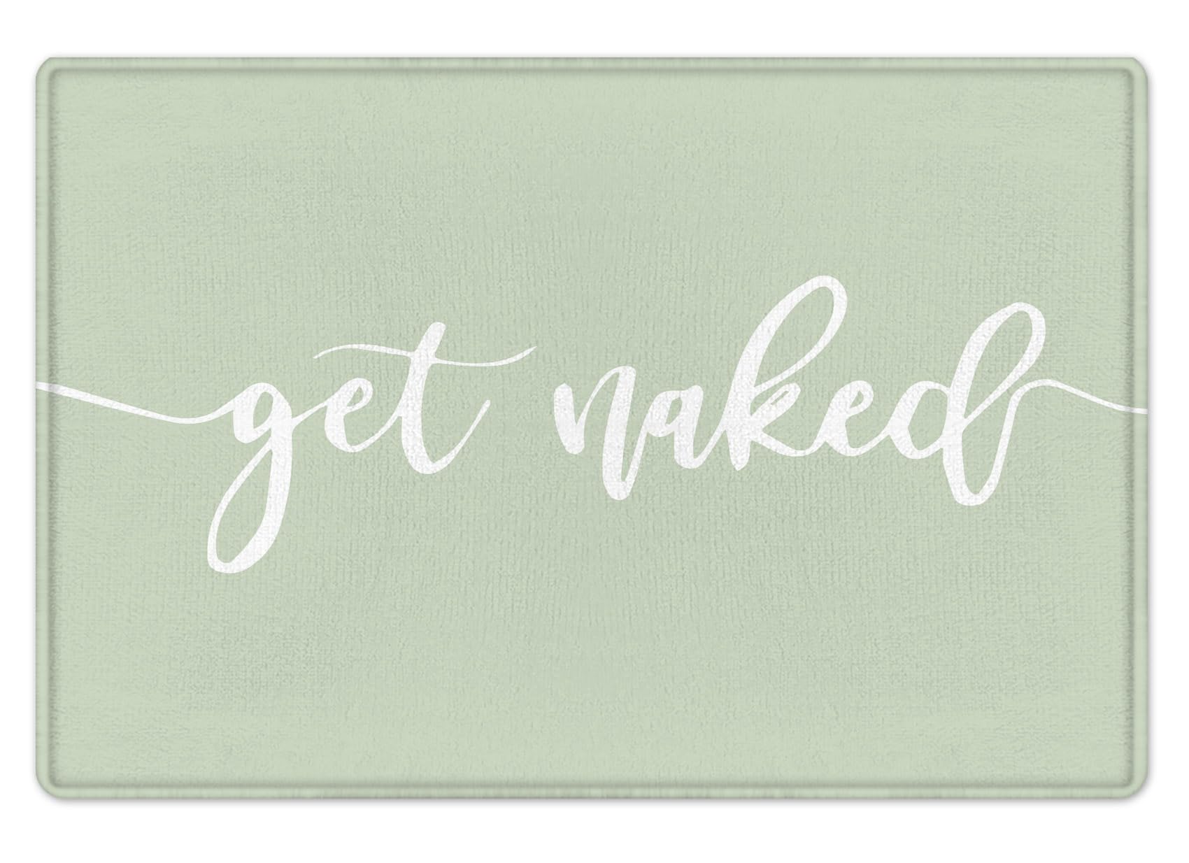 HVEST Get Naked Green Bath Mat, Modern Rectangular Bathroom Rug, 15L x 23W inches