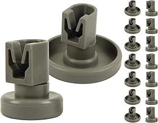 Panier à couverts pour lave-vaisselle - Roulettes de rechange pour panier inférieur et supérieur de différents lave-vaisselle - 8 roulettes pour panier supérieur + 8 roulettes pour panier inférieur.