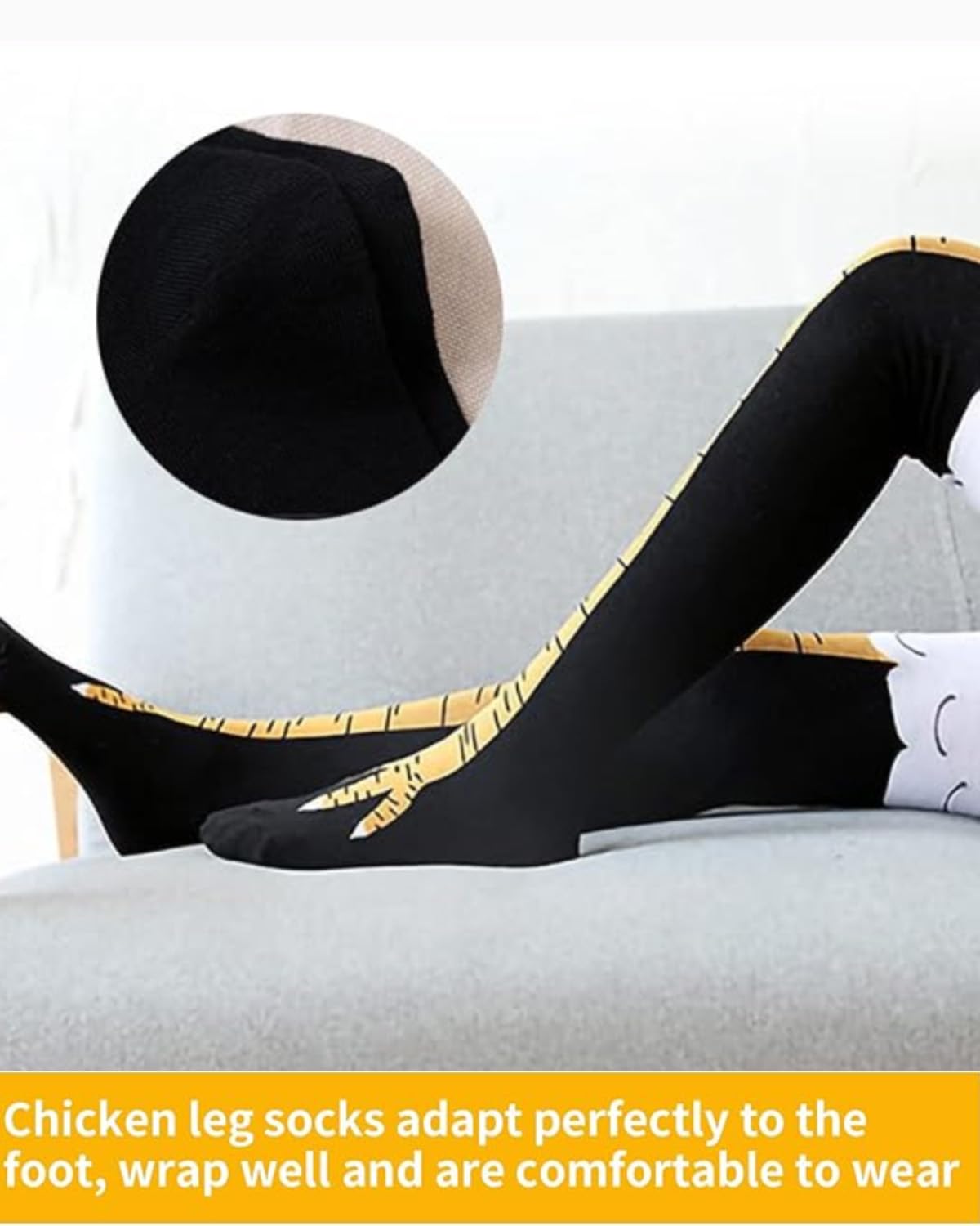 Calzini Divertenti A Forma Di Zampe Di Gallina - Sopra Il Ginocchio Per Un Look Originale - Foto 10