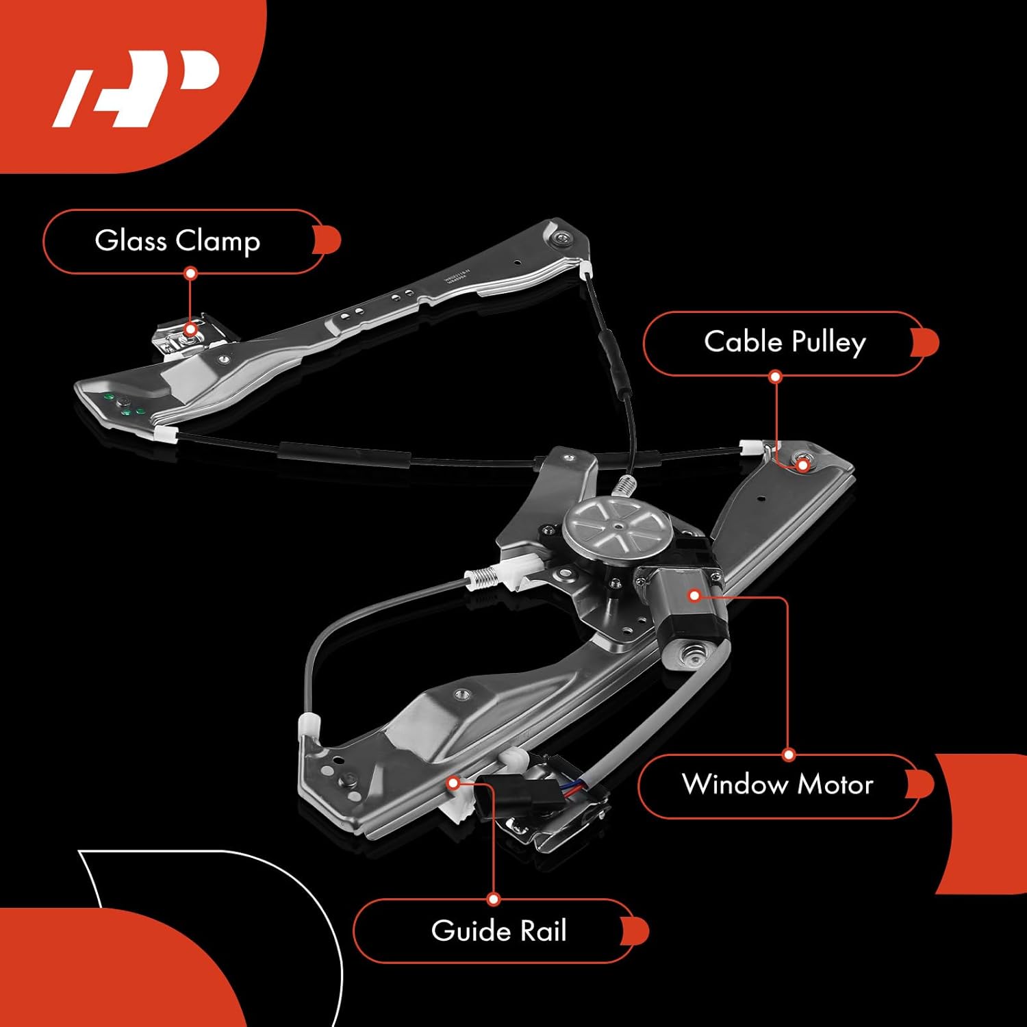 A-Premium Electric Power Window Regulator with 2-Pin Motor Compatible with Chevrolet Malibu 2008-2012 (Not for 2008 Maibu Classic LS/Classic LT Submodel), Without Auto Up/Down, Front Driver Side