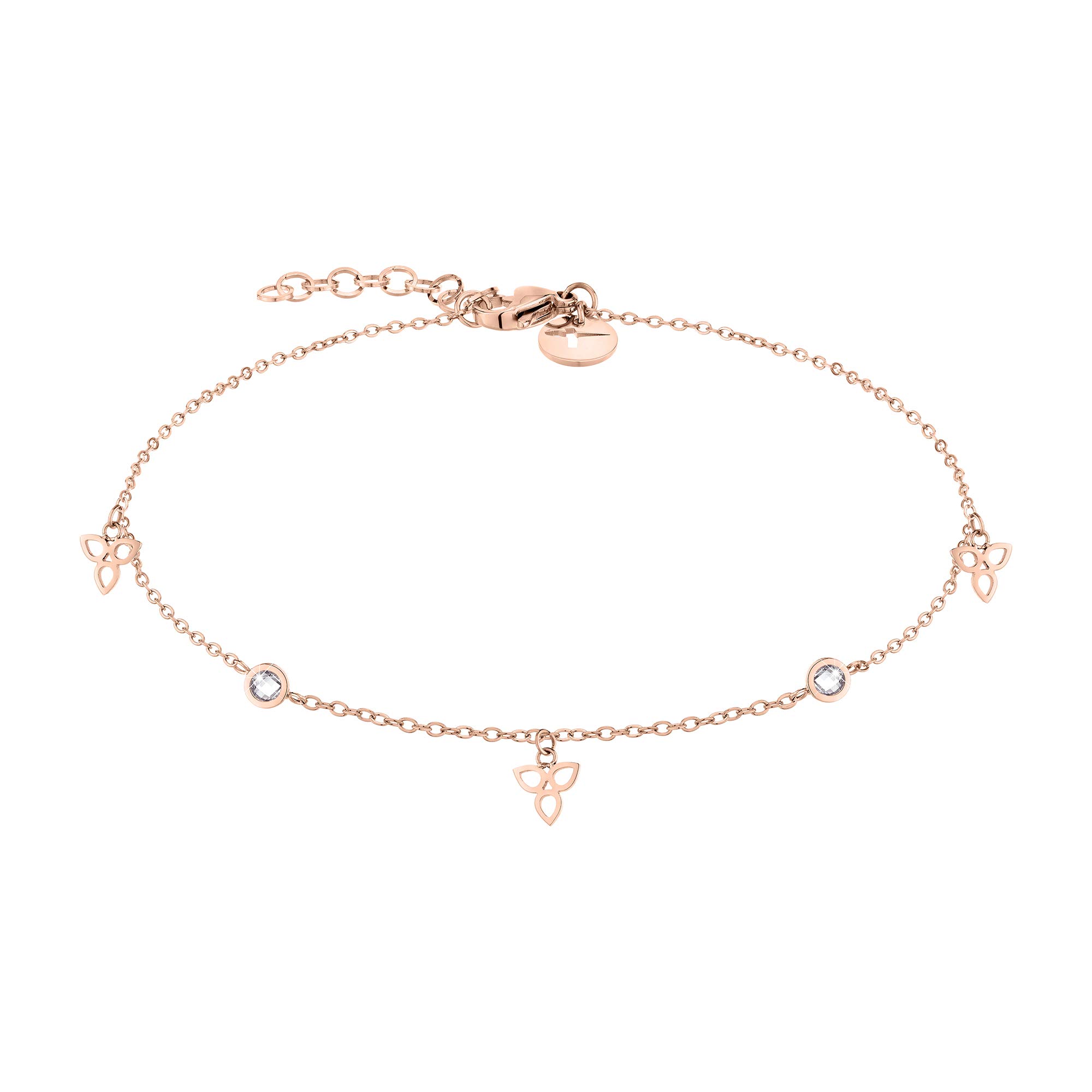 Tarmaris Fußkettchen für Damen, Frauen Fußschmuck wasserfest aus Edelstahl, Fußkette verstellbar