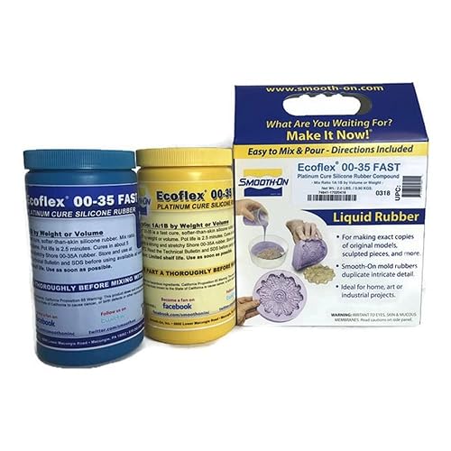 Smooth-On ECOFLEX 00-35 Fast Platinum Cure - Kit de compuesto de goma de silicona de curación rápida - 2 libras