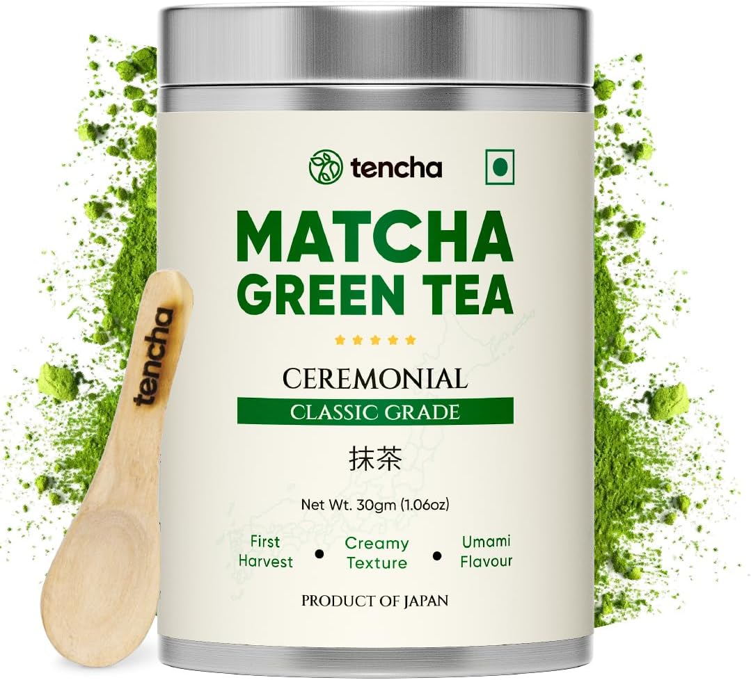 Ceremonial Matcha Tea | 100% Pure Super Premium Grade | Japanese Matcha Green Tea Powder | Free Spoon | Vegan | Tested For Radiation | 30gms