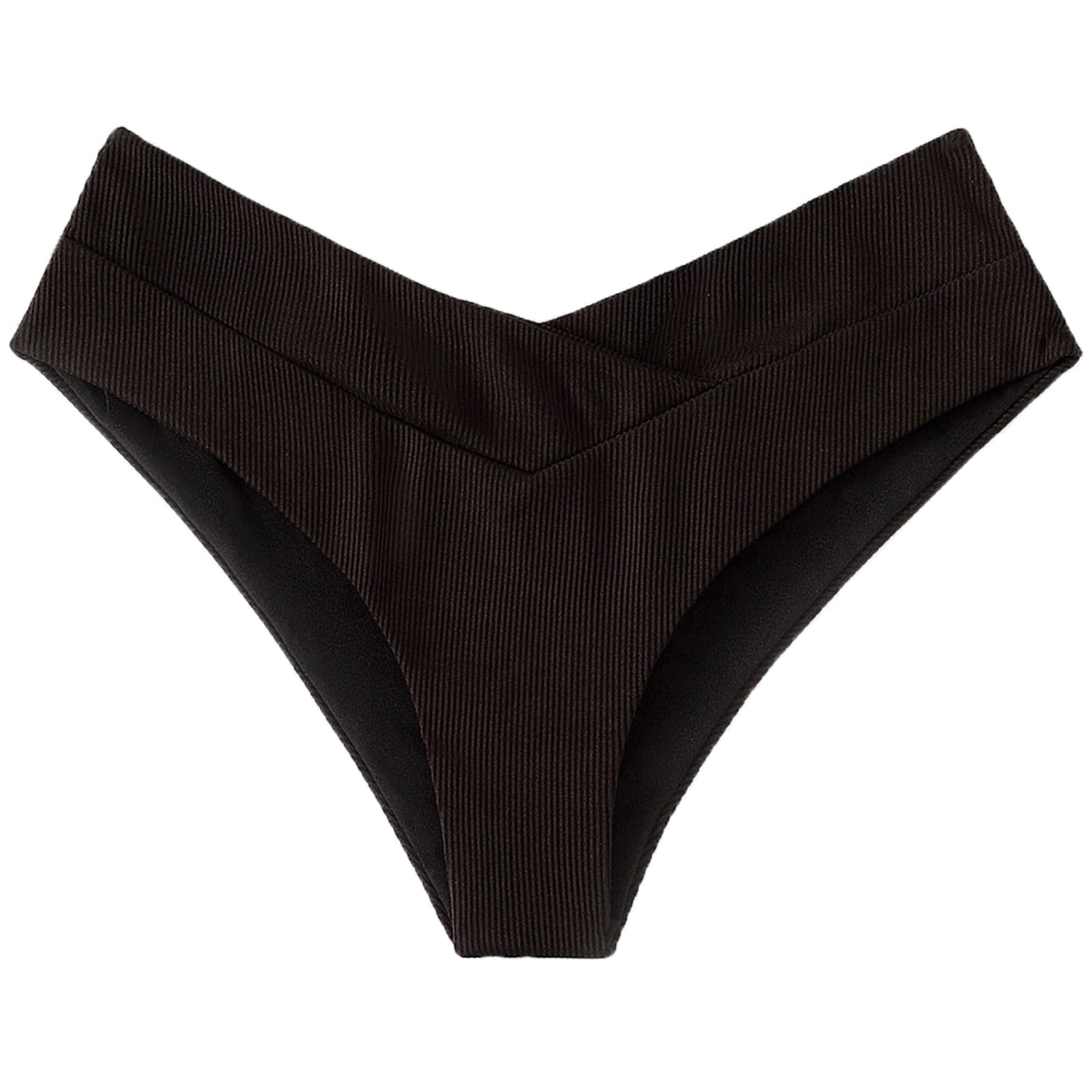 Artonly Black Bikini Bottoms Mid Waist Cheeky Bikini Bottoms Sexy