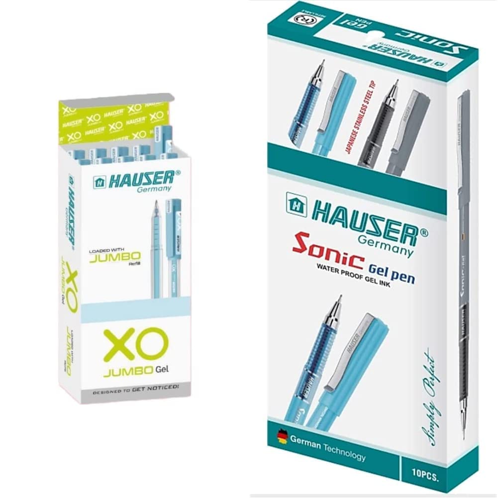 Hauser XO Jumbo Gel Pen Blue Pack of 10 Pens Sonic Gel Pen Tip Size 0