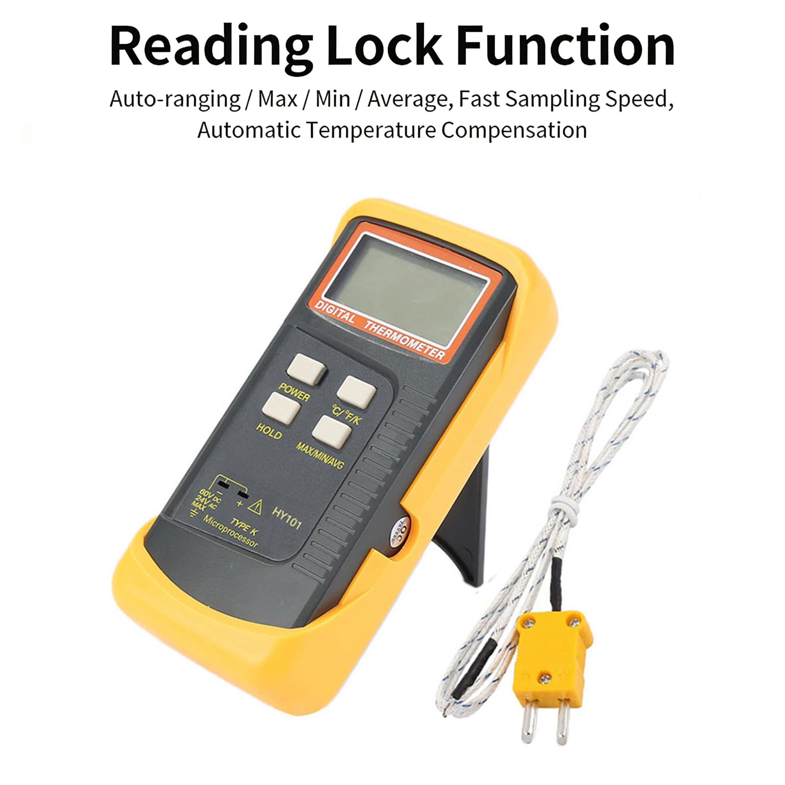 Thermomètres portables de type K avec mode Kelvin Celsius Fahrenheits et fonction d'auto-étalonnage Compteur de température industrielle