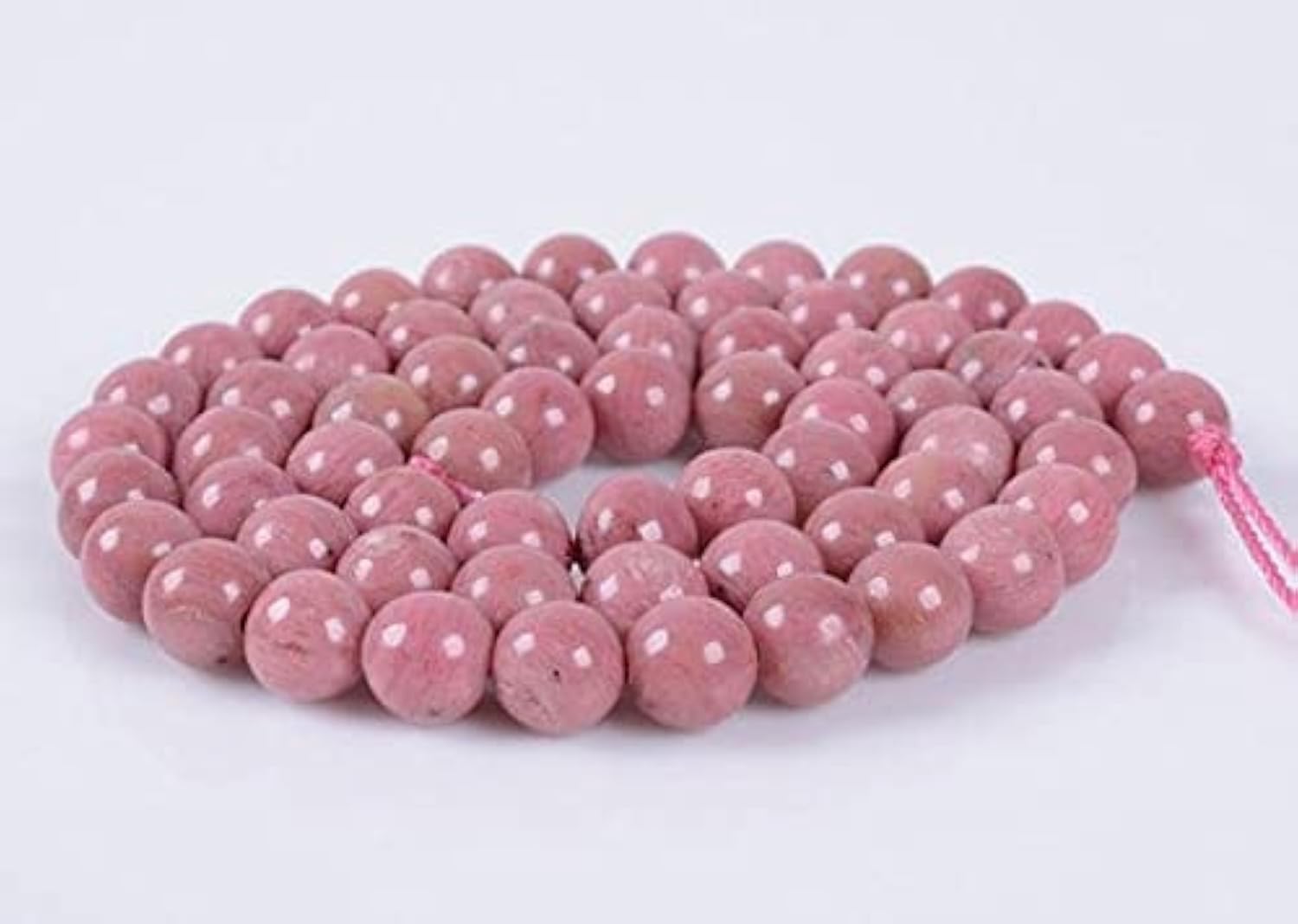 Perles rhodonite rose de 6mm pour créer vos bracelets de lithothérapie bien-être
