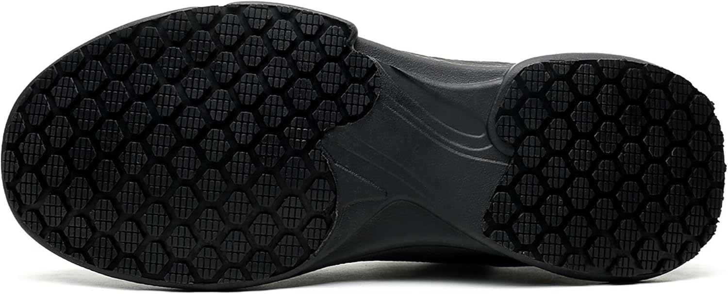 ORISTACO Non Slip Kitchen Chef Shoes Waterproof Lightweight Nursing Garden Food Service Leather Work Clogs - Image 6