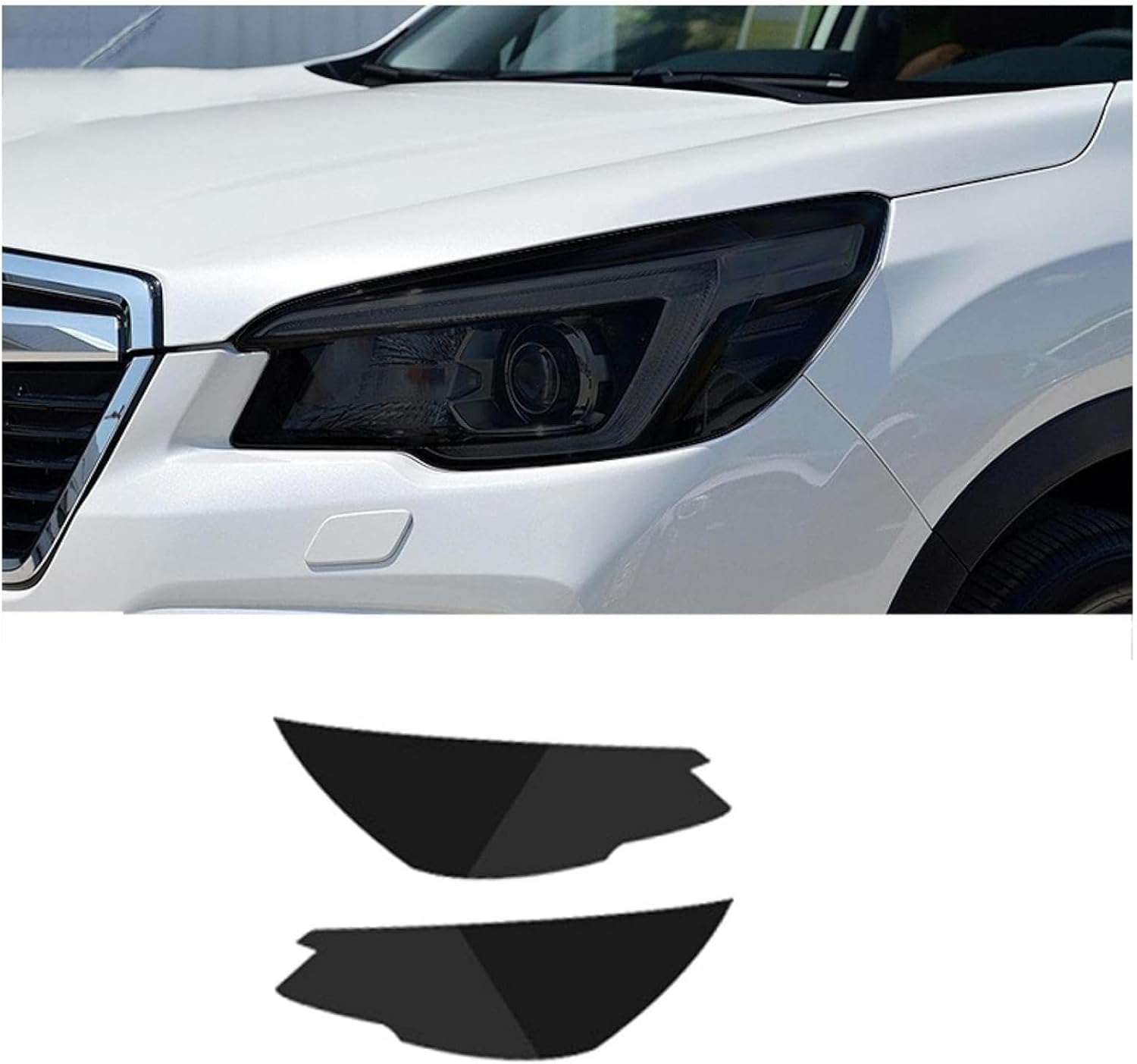 SamLng Car Front Light Film for Subaru for Forester 2019 2020 Car Headlight Film Front Light Transparent Blackened Moulding Vinyl Protection Sticker Car Light Film