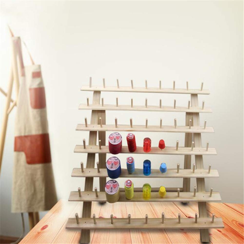 Porte-Fil à Coudre En Bois - Support 30 Bobines - Étages Organisateur Murial Ou Posé - Design Pliable