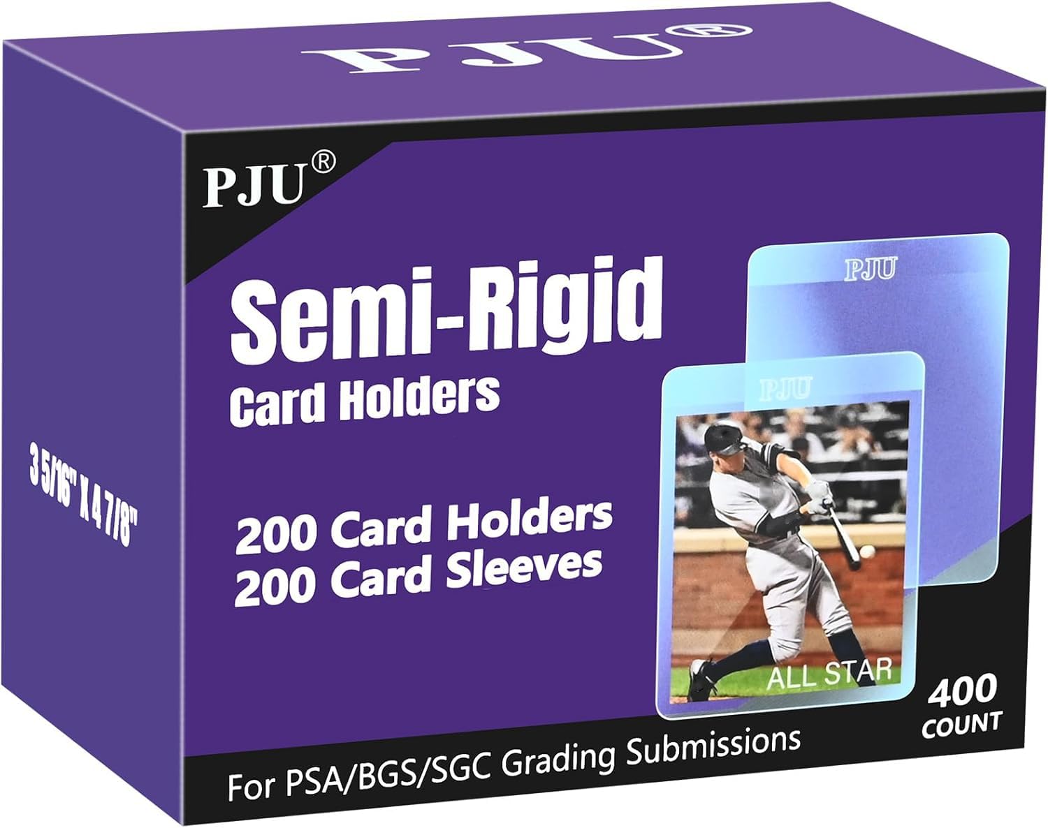 200ct Semi Rigid Card Holders & 200ct Card Sleeves for PSA, SGC, BGS, CSG Graded Card Submissions, Semi Rigid Baseball Cards Sleeves Protectors, PSA