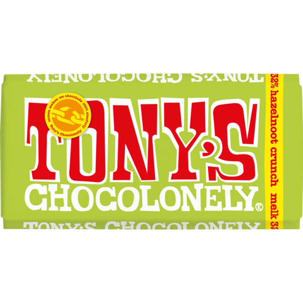 Tony's Chocolonely Schokoladenmilch-Haselnuss-Crunch-Riegel 180gr