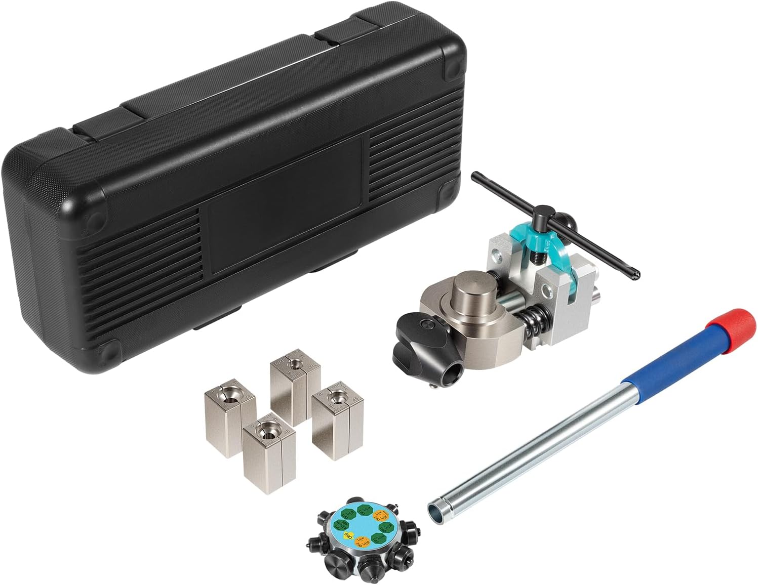 Professional Brake Line Flaring Tool Kit, 45 Degree Single, Bubble and Double Flares, Brake Line and Tubing Flaring Tool For 3/16", 1/4", 5/16", 3/8" Tubing, Brake Flare Tool for Steel Metal Tube