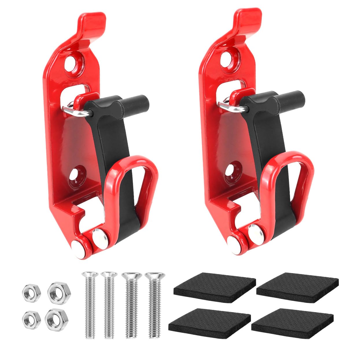 HNBCYRND Shovel Mount for Roof Rack,Metal Rubber Clamps,Wall Mounting Brackets,Quick Release Axe Holder Kit,Car Accessories Clamp Brackets Truck,Boats Overlanding Gear (2 items,Red)