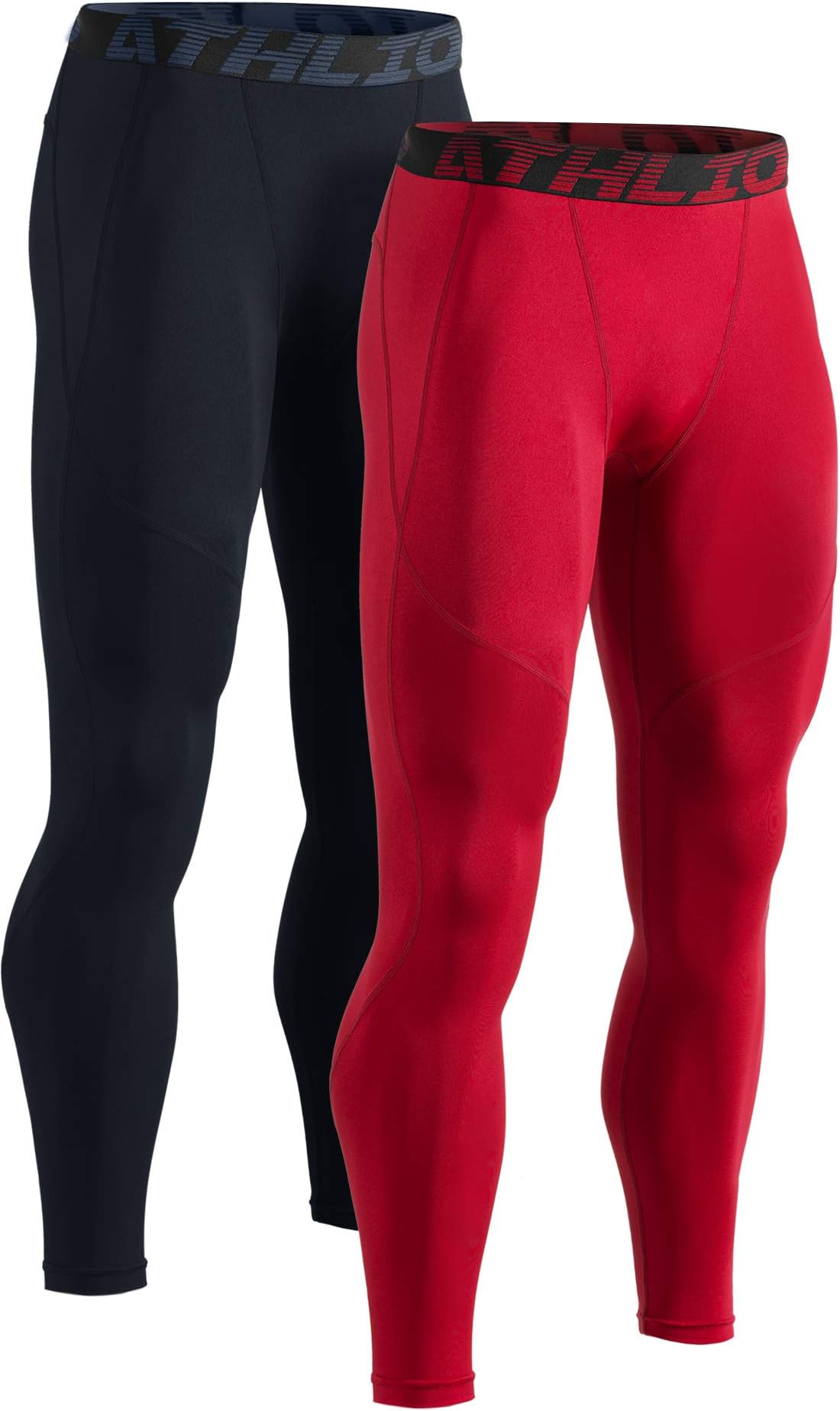 ATHLIO 2 or 3 Pack Men's Compression Pants Running Tights Workout Leggings, Cool Dry Technical Sports Baselayer