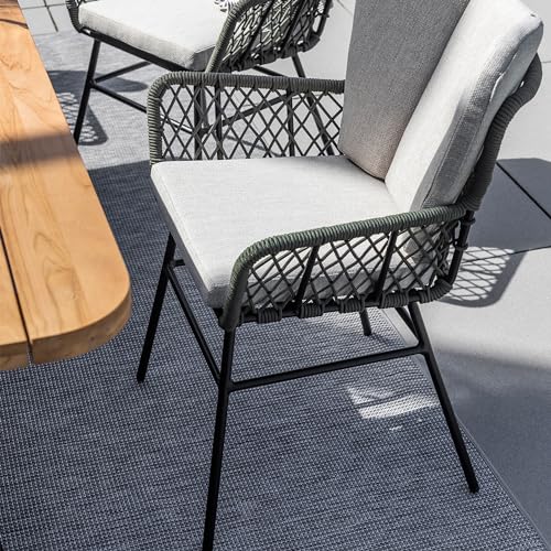 Preisvergleich Produktbild Schöner Wohnen Kollektion Outdoor Teppich wetterfest - Feuchtigkeitsbeständiger Teppich Wohnzimmer - Außen Teppich robust Balkon, Terasse, Garten - Grau 70 x 140 cm