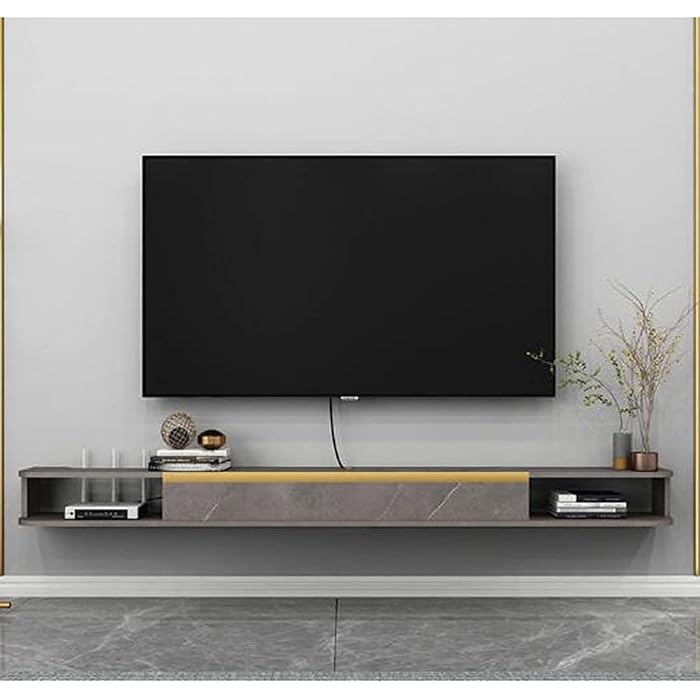 Buy Floating Tv Unit Wall Mounted TV Shelf,with a FlipDown Storage