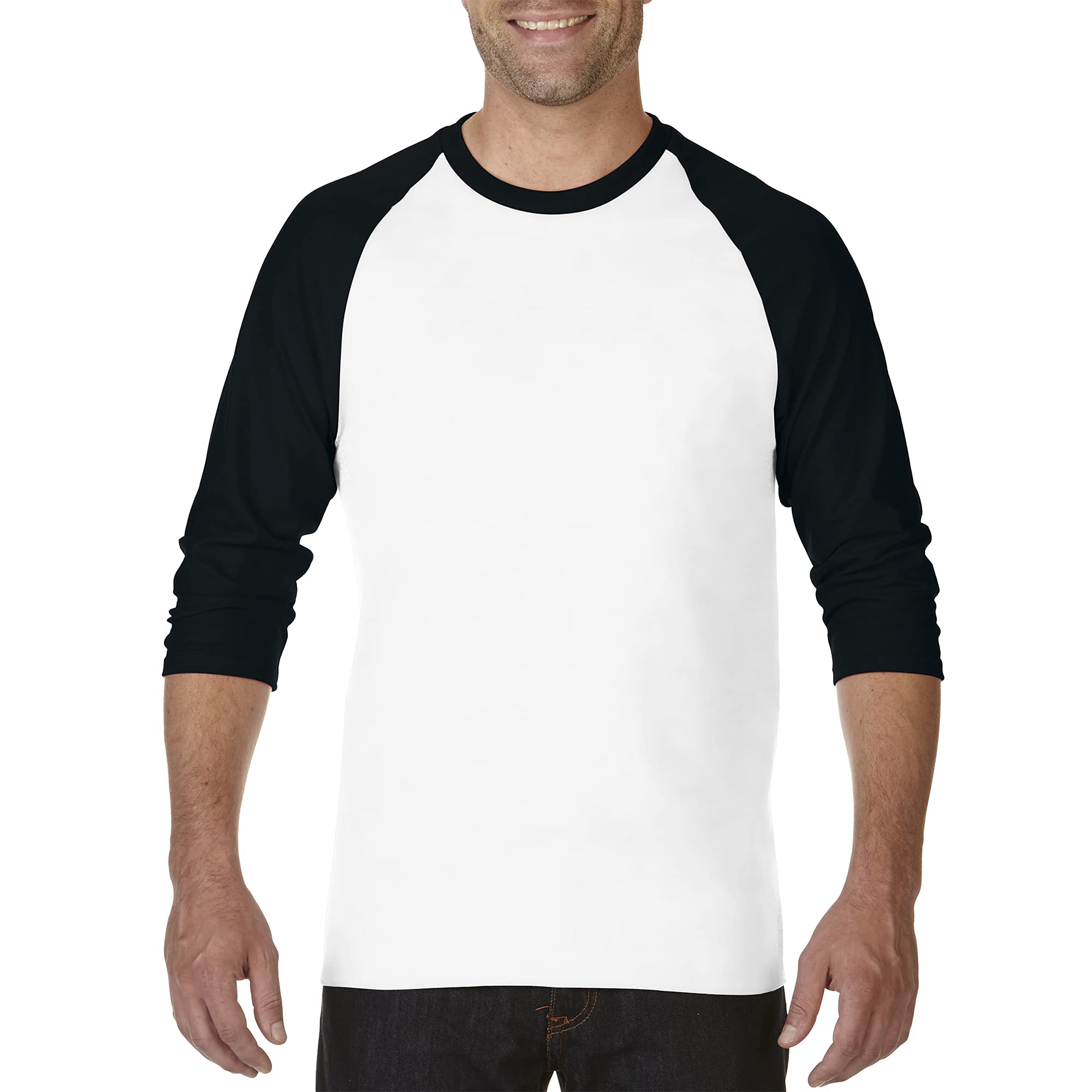 Gildan Heavy Cotton 3/4 Raglan T-Shirt Style G5700, Confezione da 2 T-Shirt Uomo (Pacco da 2)