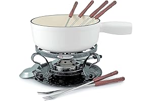 Swissmar Lugano Cast Iron Fondue Set - Matte White
