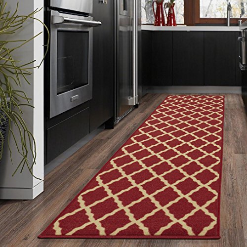 Ottomanson OTH2320-2X7 Trellis Rug, 1 Feet 10 Inch x 7 Feet, Red Alaska 