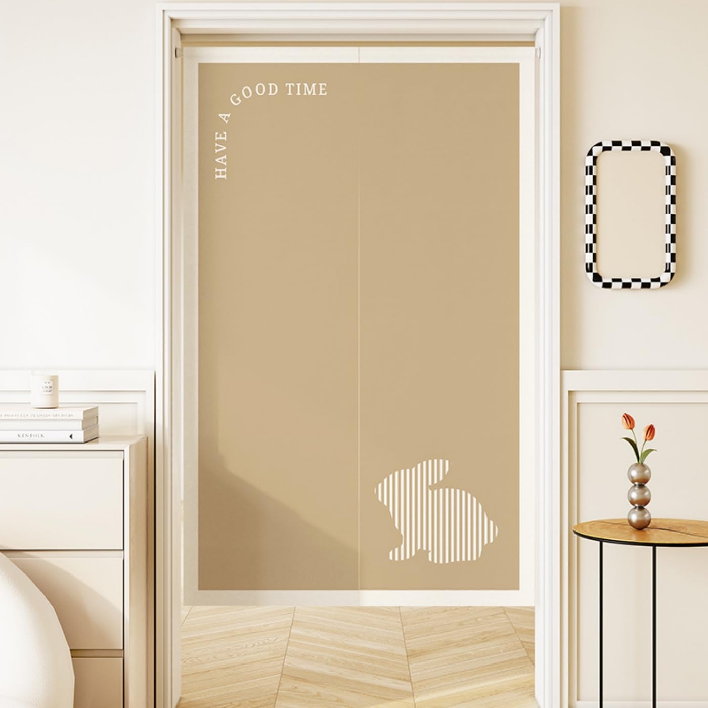 Guest Ruyunlai Japanese Noren Doorway Curtain, M16 White Rabbit, 80x150cm