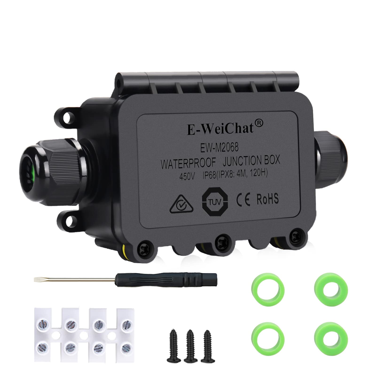 Junction Box Waterproof External Junction Box, 2 Way Plug Line M20 Cable Connector Wire Range 5 to 12mm, Outdoor Electrical Box Suitable for Outdoor Billboards, Tunnel Lights, Road Landscape Lights (2way)