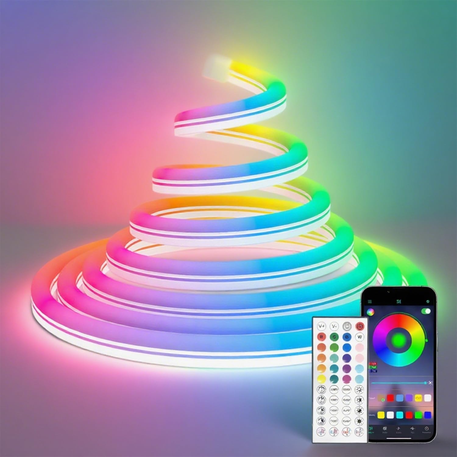 Heromind LED Streifen 5m RGB Bluetooth mit APP, IP67 Wasserdichte Flexible Neon LED Streifen, RGB LED Band Seil Lampe für Schlafzimmer, Wohnzimmer, Feiertagsdekoration