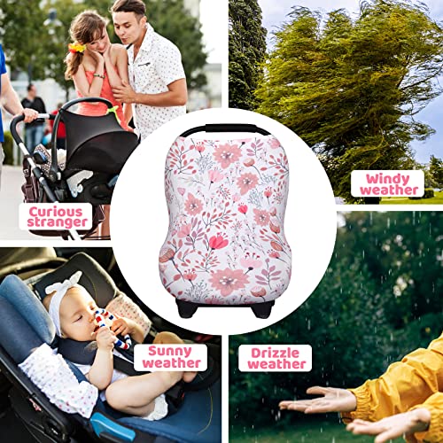 Image of Rquite All-in-1 Car Seat Cover Baby, Carseat Covers for Girl Boy, Stretchy Soft Infant Car Seat Cover, Multi-use Baby Carrier Cover, Car Seat Canopy, Stroller Sun Shade, Nursing Breastfeeding Cover