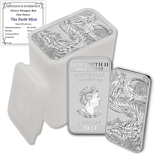 2023 P Lot of (20) 1 oz Australian Silver Dragon Rectangular Bar Coins Brilliant Uncirculated with Certificates of Authenticity $1 Seller BU