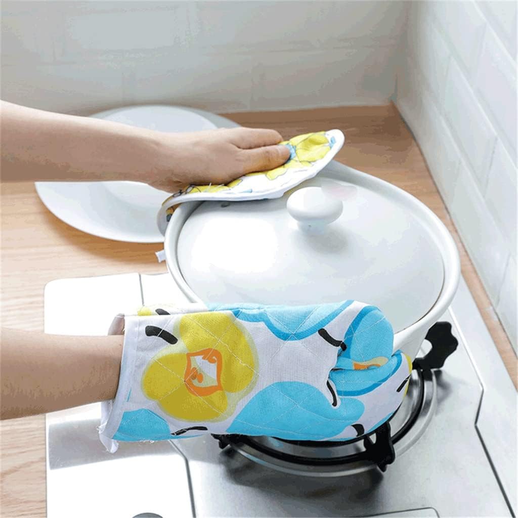 2pcs Oven Mitts And Pot Holders Set Oven Mitt Heat Resistant For Kitchen Oven Gloves