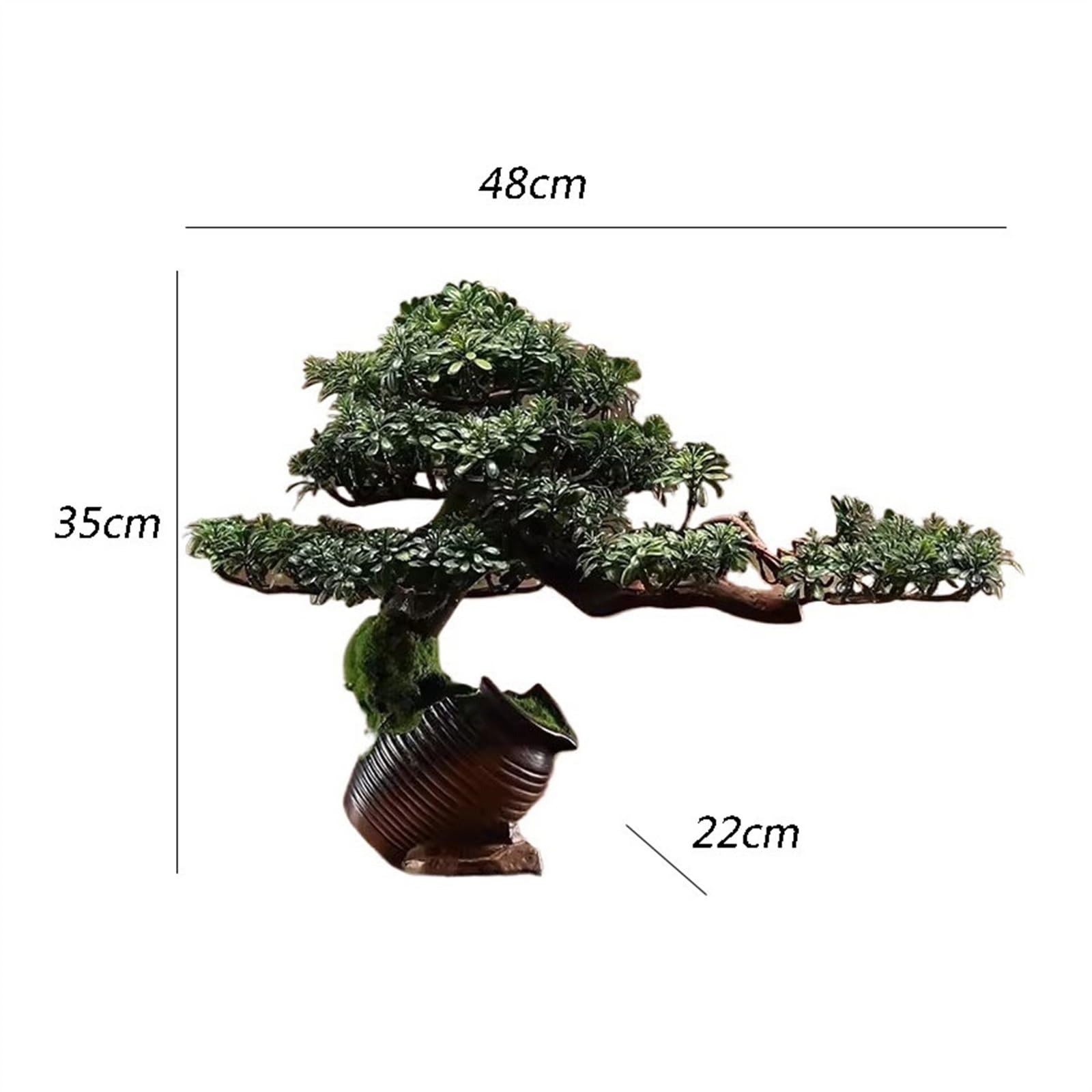 Bonsaï Artificiel Décoration de bocage d'entrée intérieure Simulation d'arbre Bonsaï Verdure Ornements Plantes artificielles en Pot Paysage Décoration de bonsaï