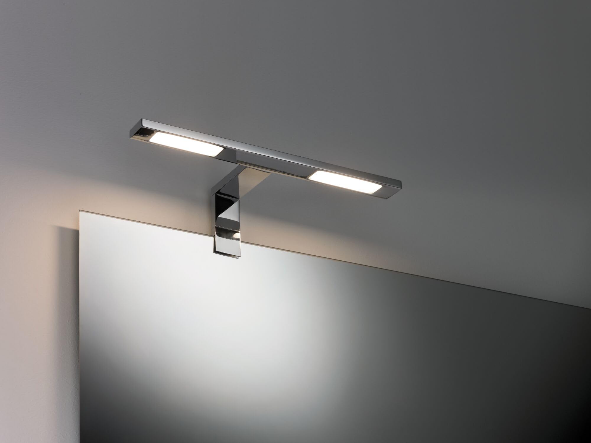 Paulmann 99385 Luminaria de espejo y armario LED Galeria, aplique, foco Double Hook 2x32 W, baño, cromo, iluminación de armarios, incl. fuente de luz