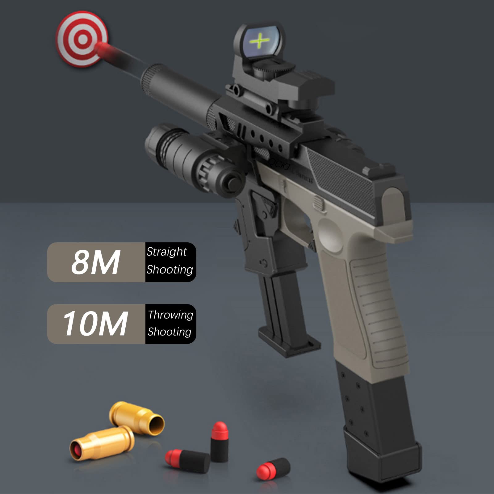 Pistola de Juguete, Pistolas Juguetes Realista Niños con Accesorios Combinados, Pistola de Balas Espuma Blaster para niños Mayores de 14+ años, Jugar al Aire Libre (clásico)