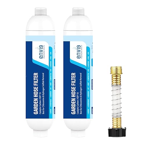 Envig Catalytic Carbon KDF - Filtro de manguera de jardín en línea, cloramina, cloro, compuestos orgánicos volátiles y productos químicos para