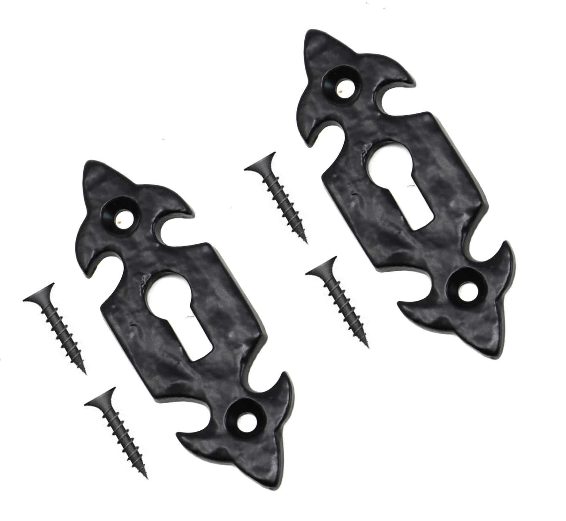 Terf Antique Black Terf® 75Mm Traditional Vintage Style Escutcheon 75Mm (3 Inch) Keyhole Cover Escutcheon Including Fixing Screw - Pack Of 2