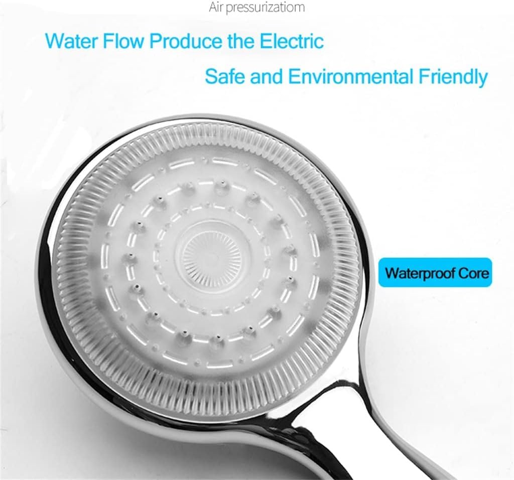 Soffione Doccia con doccetta, soffione Doccia a LED con Controllo della Temperatura, Pannello Super Grande con 3 Cambi di Colore, 5 cromature