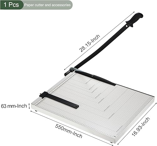 Miniatura 7 de YOKIVE Cortador de papel B4 apilado, cortador de papel de 12 hojas de metal, mango ergonómico, ideal para el hogar, oficina, uso diario (blanco,