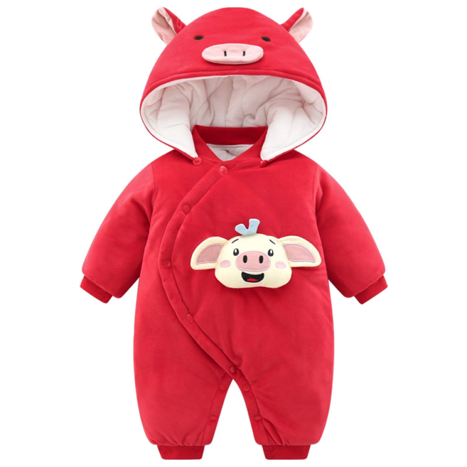 FACAI Mameluco De Bebé Recién Nacido con Estampado De Dibujos Animados Mamelucos De Bebé De Invierno Mono De Niña Bebé Mamelucos De Manga Larga,Q-73cm