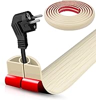 Vista 66 de Cubierta autoadhesiva para cables de suelo, gestión de cables de 3.3 pies, protector de tira de extensión para cables, evita tropiezos de cables