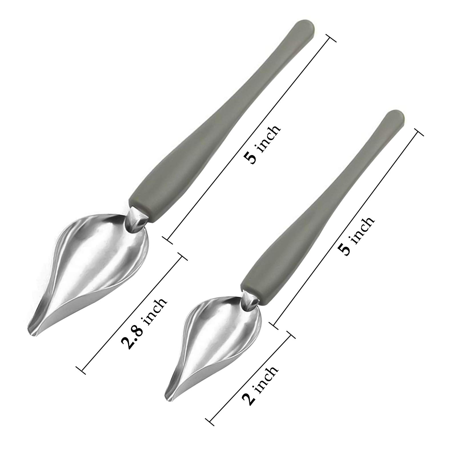 FansQ 2-teiliger Dekolöffel Edelstahl - Für Tellerdekoration & Saucenkunst