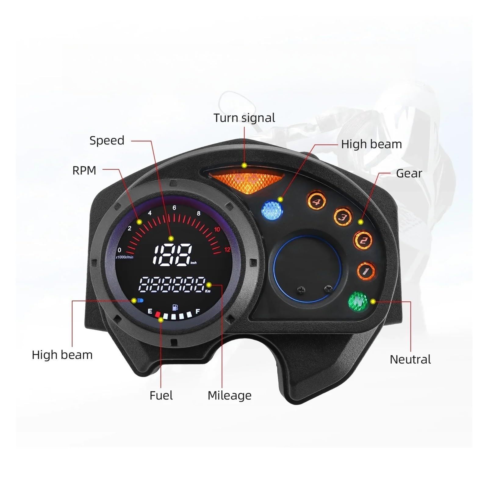 moto Odómetro tacómetro Velocímetro Digital Para Motocicleta, Tacómetro, Panel De Instrumentos, Medidor Nivel Aceite Para Velocímetros Para XRM110 RS1