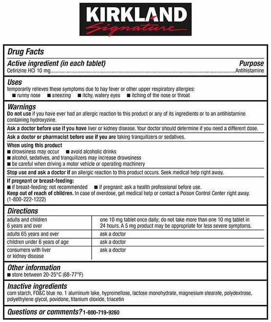 Miniatura 2 de FrenchGlory Kirkland-Signature Aller-Tec 365 Tabletas