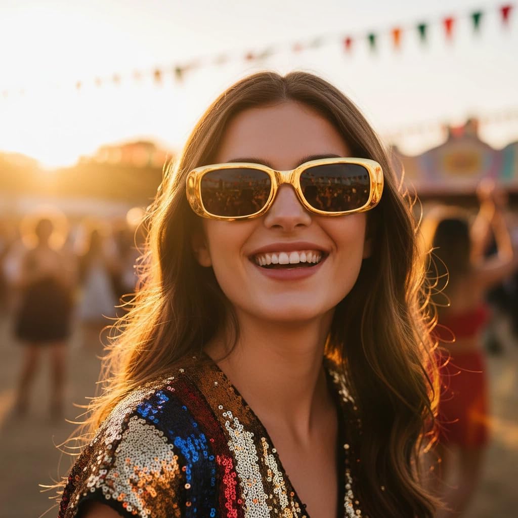 Fsmiling Gold Sunglasses Bulk Classic Sunglasses Pack Costume Glasses Shades Cool Eyewear for Men & Women-4/8/10/20Pack - Image 7