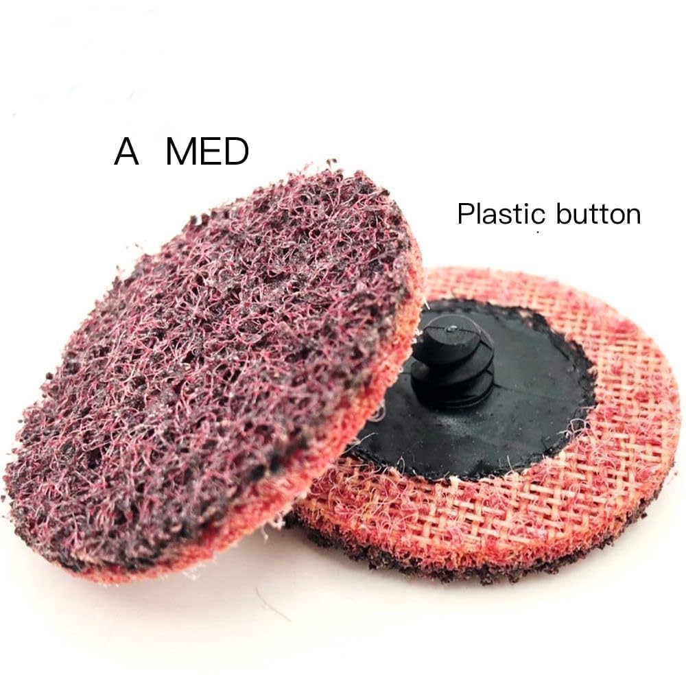Premium SIGNI R-Type 2 inch Maroon Medium Abrasive Non Woven Nylon Surface Conditioning Disc Quick Change Disc for Rust Removal, Polishing and Finishing (25pcs)
