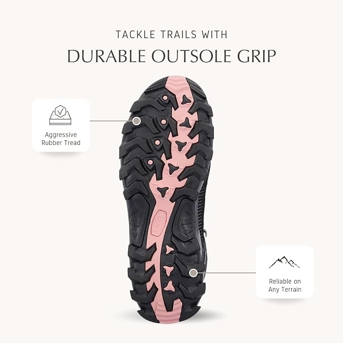 CMP RIGEL Womens Waterproof Hiking Boots Lightweight Leather Trail Shoes with Ankle Support, Shock Absorption & All-Terrain Grip P430 CENERE, Adult, Women, Numeric, Medium, 7.5