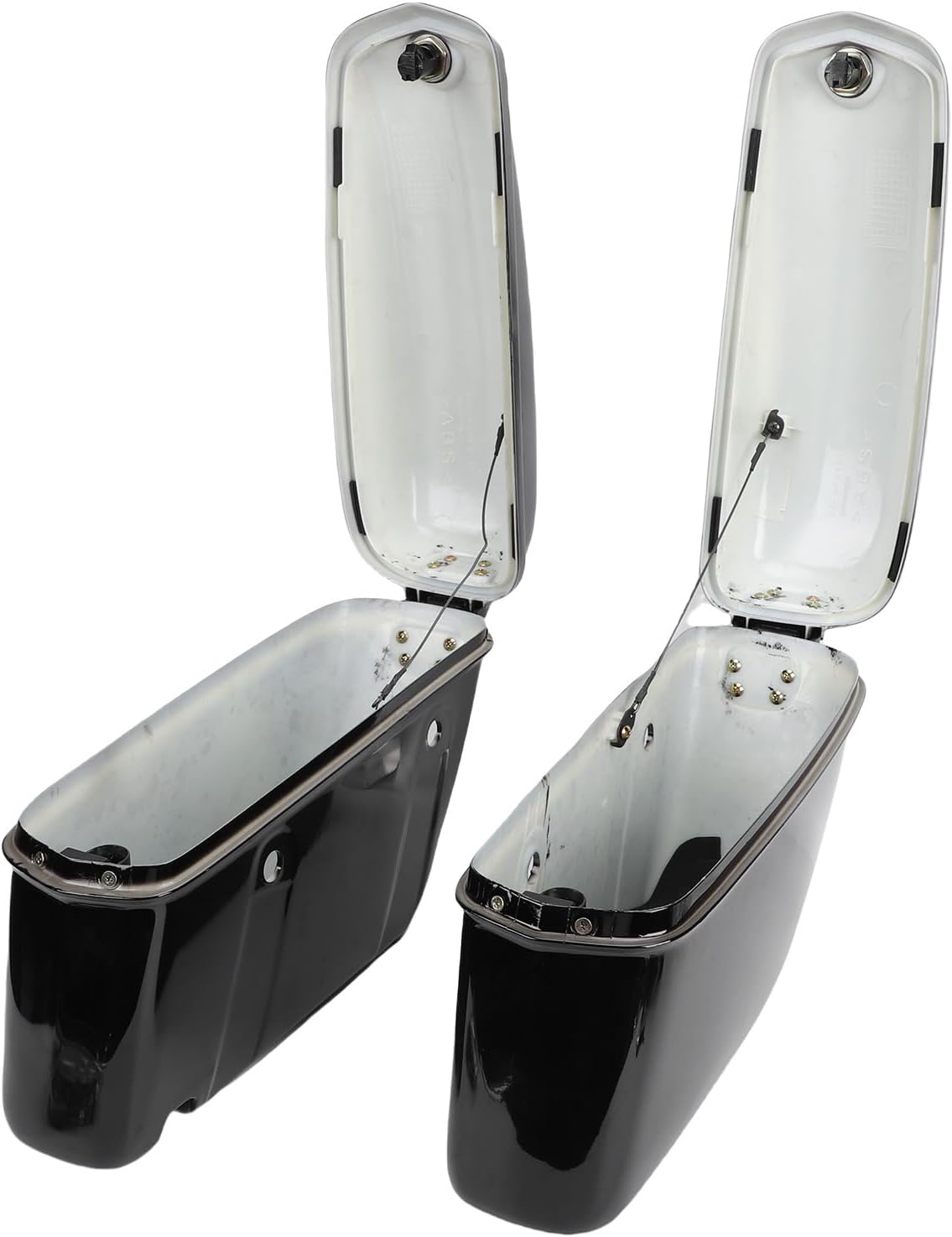 Luocute Motorcycles Saddle Bags Saddlebags Mounting Kit, 22L Trunk Luggage Storage Box with Lock and Mounting Kit Replacement, Powersports Saddle Bags