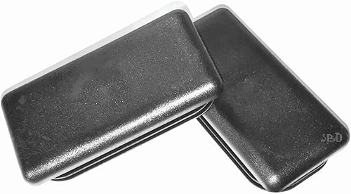 SBD (paquete de 2) tapones rectangulares a presión de 4 x 2 pulgadas (3.937 x 1.969 in) | para tubos de acero de 14-20 Ga/varilla de esgrima | Tapas