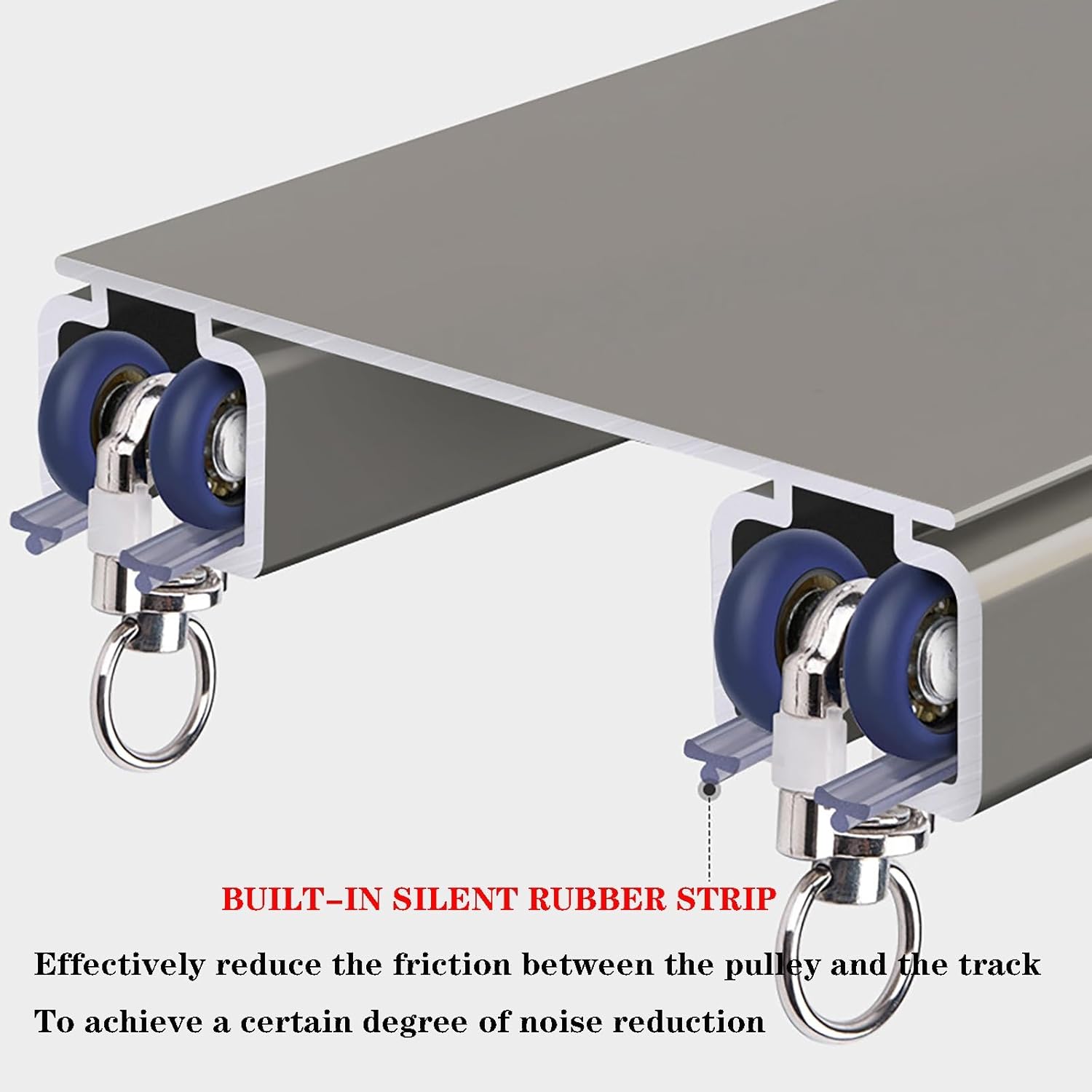 Aluminum Blackout Curtain Track Double Rail, Curtain Rails with Built-in Silencer Strips, Luxurious Heavy-Duty Curtain Rail Ceiling Mount, Curtain Tracks and Fittings(White-Alloy,5.0m/16.4ft)